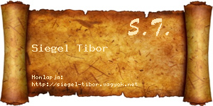 Siegel Tibor névjegykártya