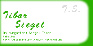 tibor siegel business card